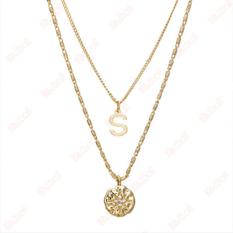 simple style gold necklace letters